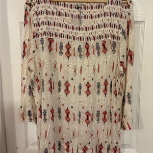 BNWT Lucky brand 2x 20 Southwest style boho peasant mixed media LS